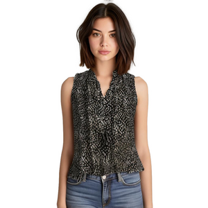 Banana Republic Black & White Spotted Tank Blouse - XS Petite